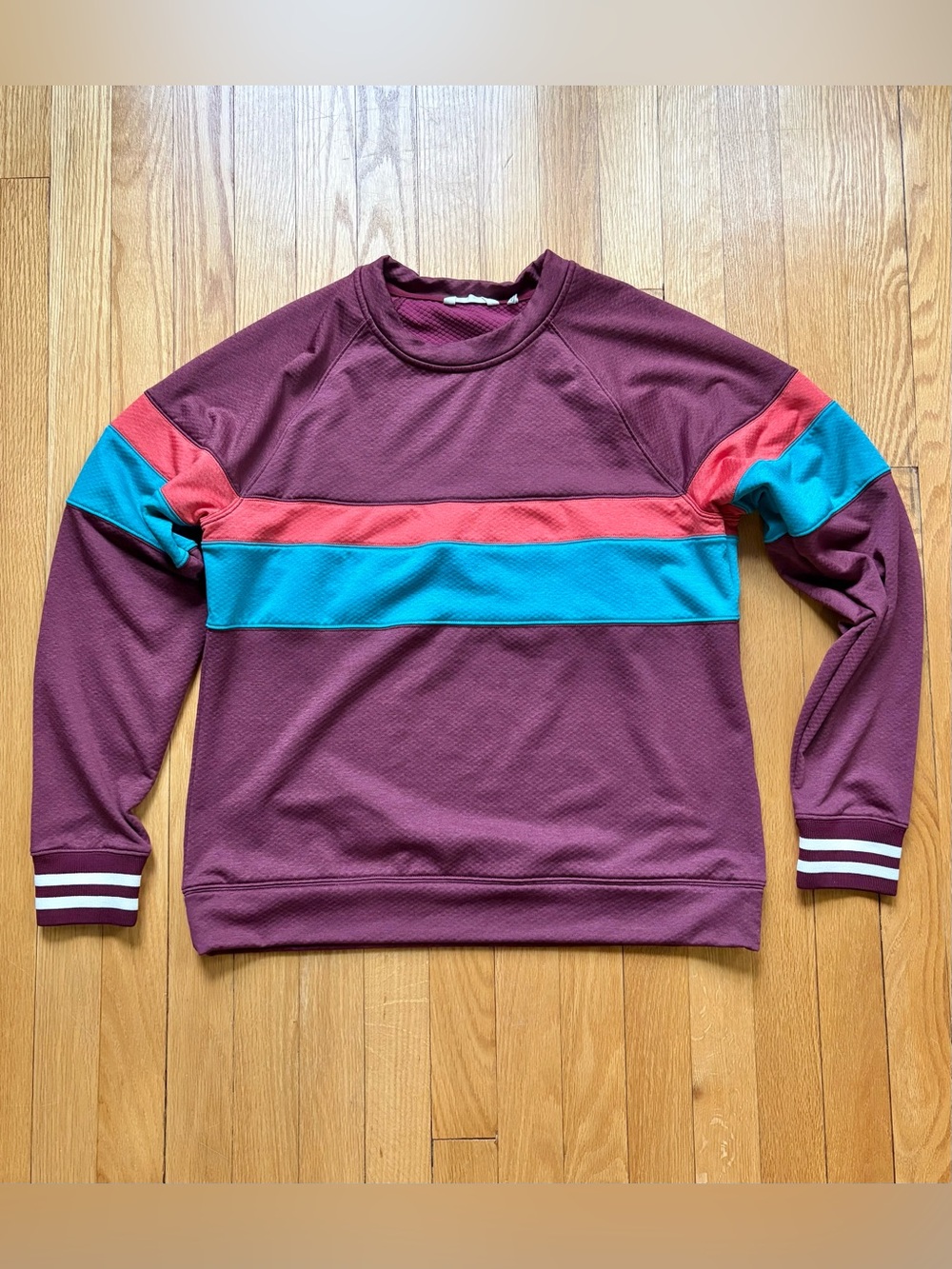 Cotopaxi Women’s Bandera Crewneck Sweatshirt Large Maroon Blue Orange